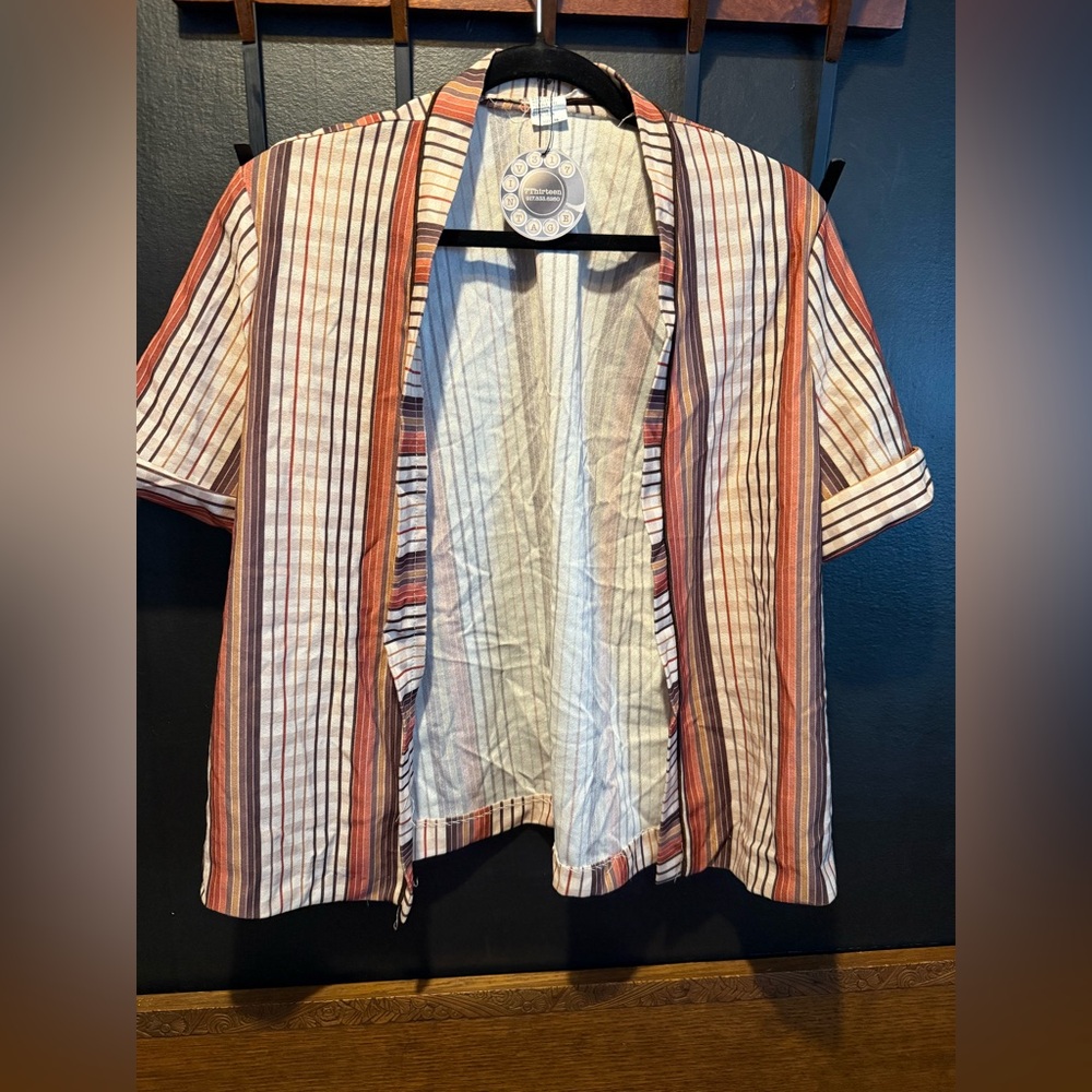 Striped Open-Front Shirt